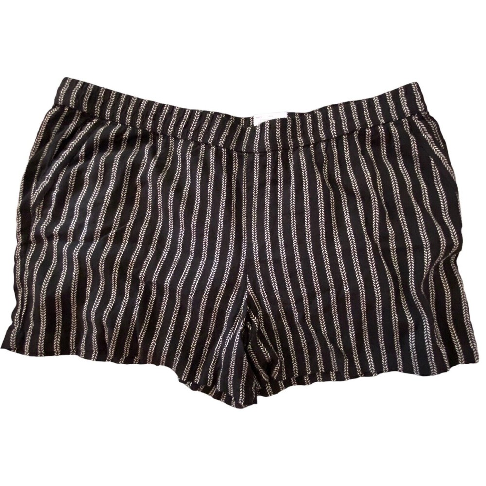 NWT B&W Chevron Striped Pull-On Linen Blend Shorts Mid-Rise Sonoma Plus Size 3X